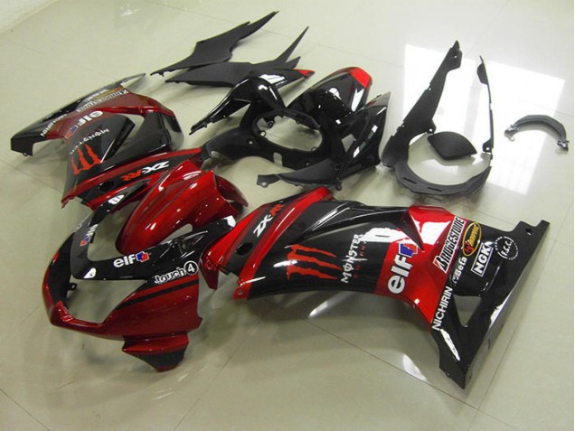 Noir Rouge Monster Carénages ZX 250R 2008-2012 Noir Rouge Monster Carénages ZX 250R 2008-2012
