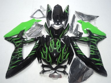 Noir Vert Flamme Carénage GSXR 600 K8 2008-2010
