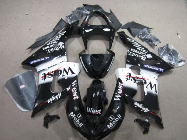 Noir West Mobil Ninja 636 Carénage ZX6R 2005-2006