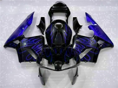 Noir avec Bleu Flamme Carénage CBR 600 RR 2003-2004