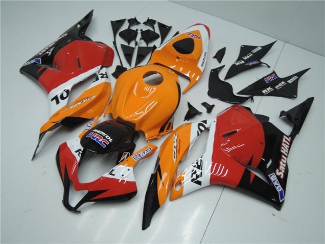 Orange Rouge Noir Repsol Carénage CBR 600 RR 2009-2012 Orange Rouge Noir Repsol Carénage CBR 600 RR 2009-2012