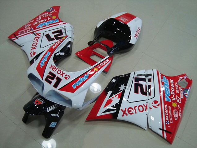 Rouge Blanc Xerox 21 Carénage Ducati 748 916 996 996S 1993-2005 Rouge Blanc Xerox 21 Carénage Ducati 748 916 996 996S 1993-2005