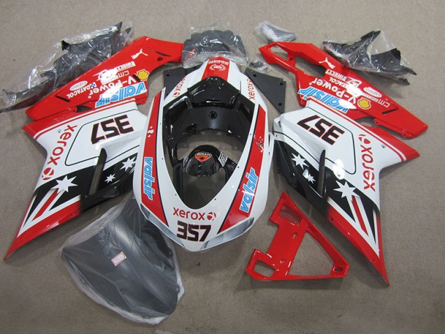 Rouge Blanc Xerox 357 Carénage Ducati 1098 2007-2014 Rouge Blanc Xerox 357 Carénage Ducati 1098 2007-2014