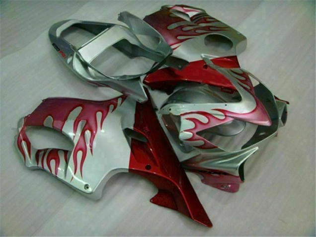 Rouge Flamme Argent Carénage CBR 600 F4i 2001-2003 Rouge Flamme Argent Carénage CBR 600 F4i 2001-2003