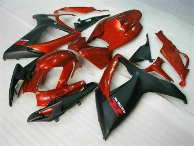 Rouge Noir Kit Carénages Complet GSXR 600 / 750 K6 2006-2007