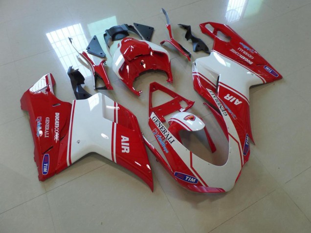Rouge et Blanc Air Carénage Ducati 848 1098 1198 2007-2014 Rouge et Blanc Air Carénage Ducati 848 1098 1198 2007-2014