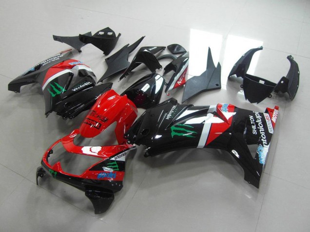 Rouge et Noir Monster Carénage ZX 250R 2008-2012 Rouge et Noir Monster Carénage ZX 250R 2008-2012