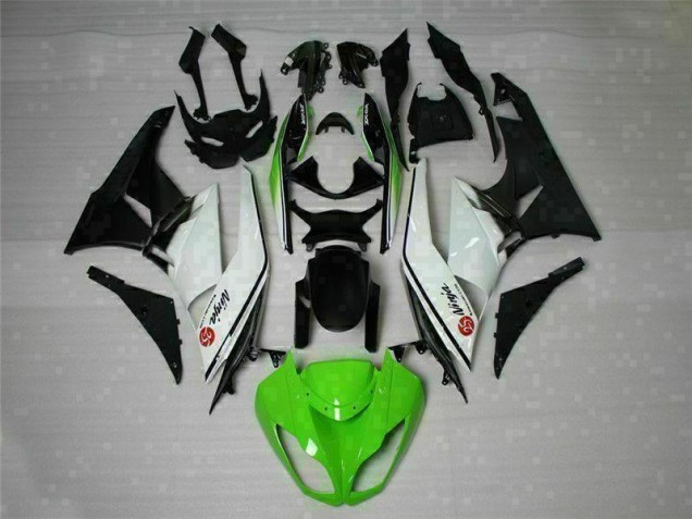 Vert Noir Blanc 25 Carénage ZX6R 2009-2012 Vert Noir Blanc 25 Carénage ZX6R 2009-2012