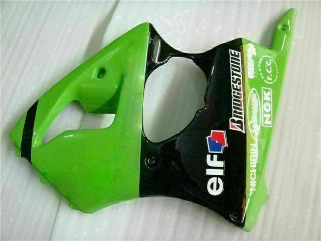 Vert Noir Kit Carénages Complet ZX6R 2000-2002 Vert Noir Kit Carénages Complet ZX6R 2000-2002